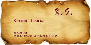Kremm Ilona névjegykártya
